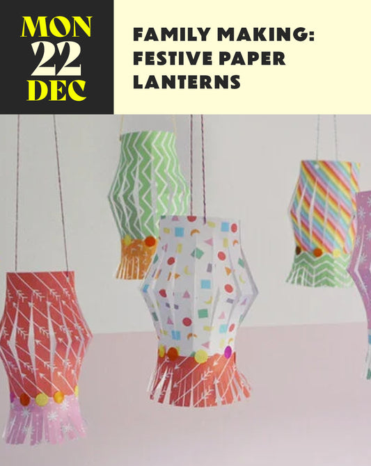 Family Making Festive Paper Lanterns