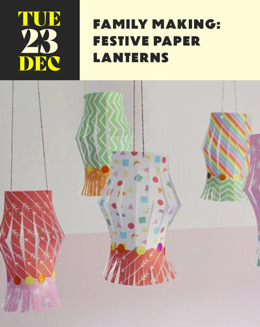 Family Making Festive Paper Lanterns