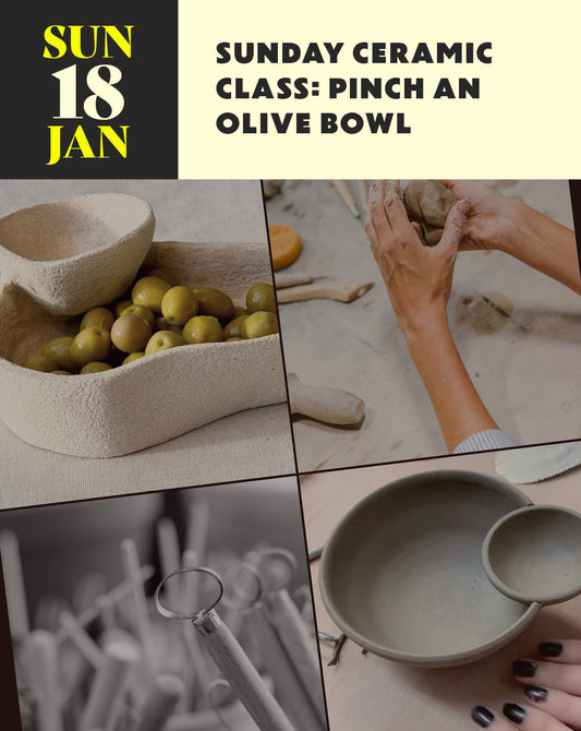 Sunday ceramics class: pinch an olive bowl